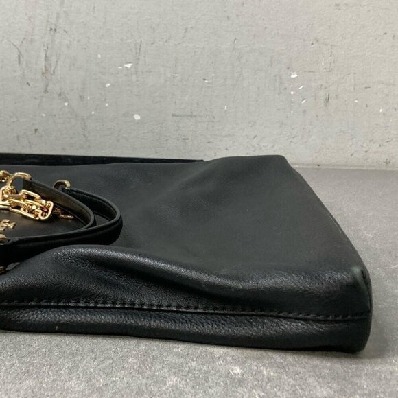 Tory Burch EUC Black Leather w/ Gold-Tone Hardware Shoulder Bag - Picture 9 of 15